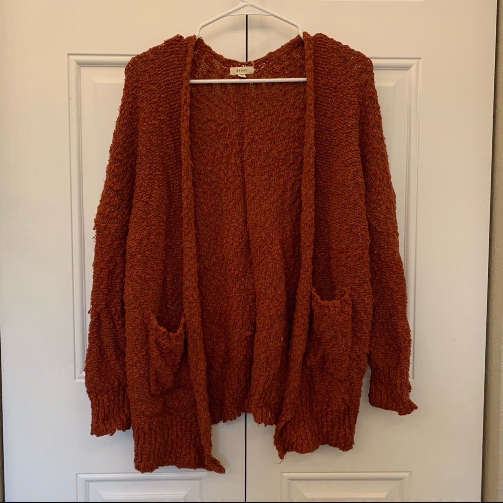 Burnt Orange Cardigan Sweater XS